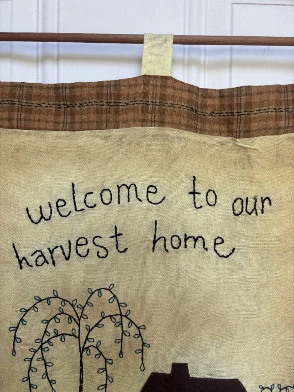 Rustic Harvest Home Fall Wall Hanging Tapestry Pumpkin Farmhouse Cottagecore